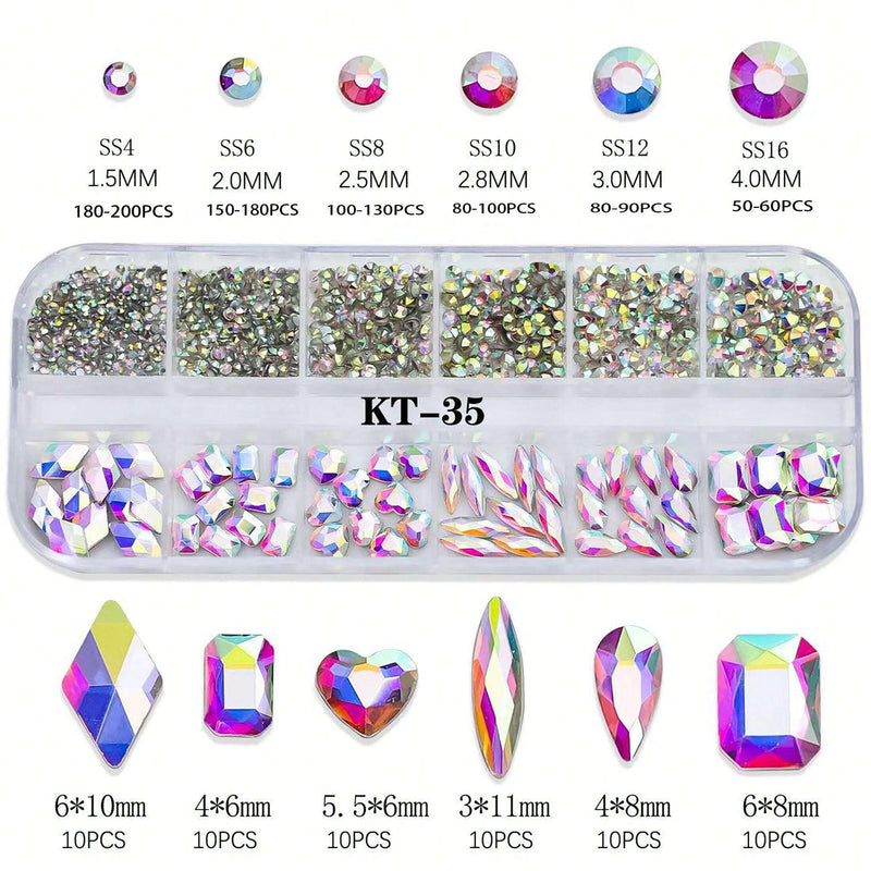 Diamonds & Jewels ,Various Sizes - 2 Tone AB Colour