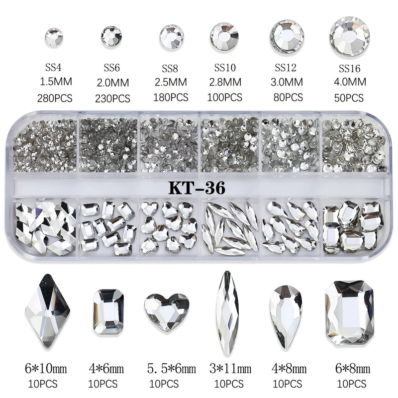 Diamonds &  Jewels ,Various Sizes - Clear Colour